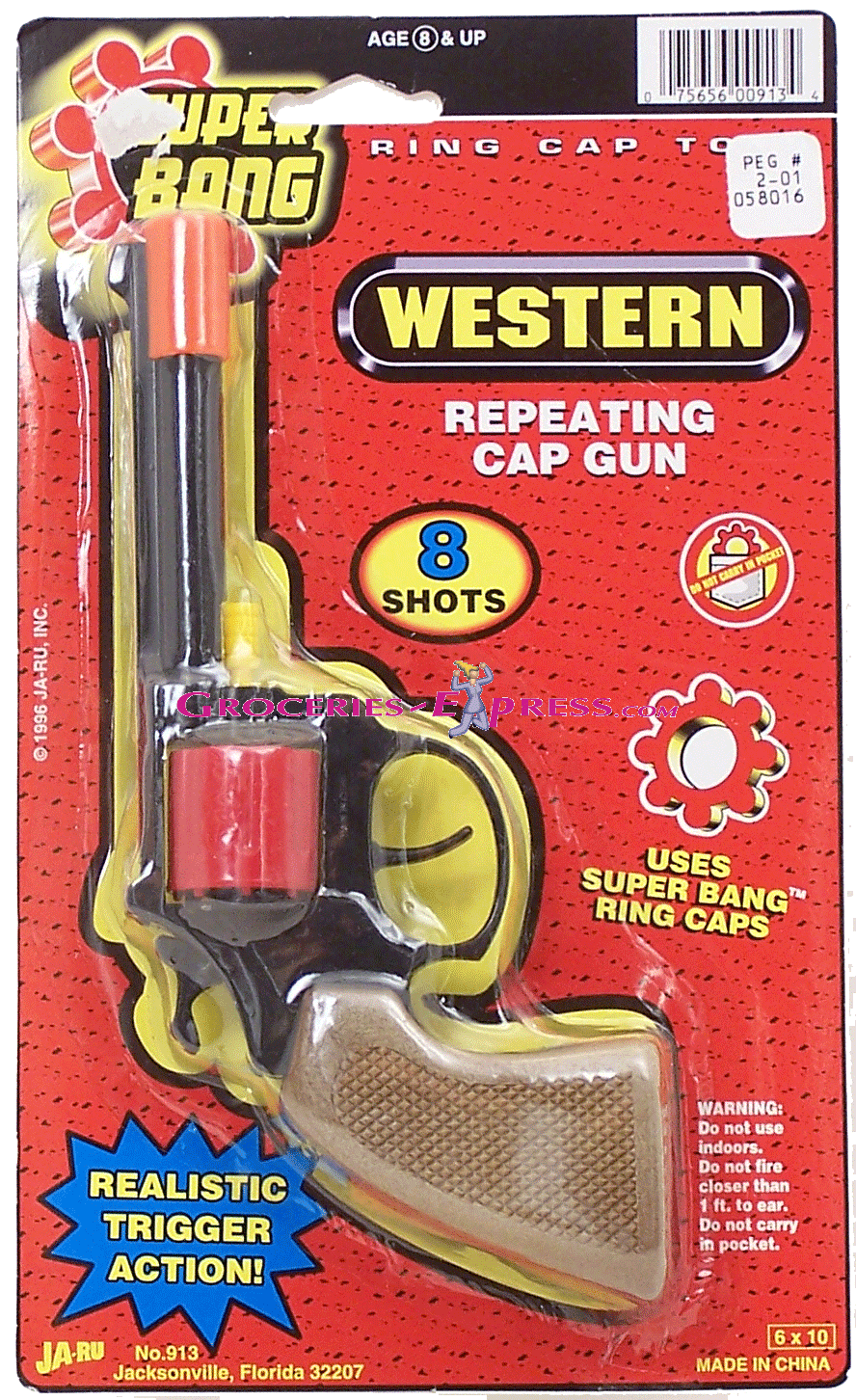 SUPER BANG WESTERN DIE CAST 8 SHOT CAP GUN (1 PIECE)