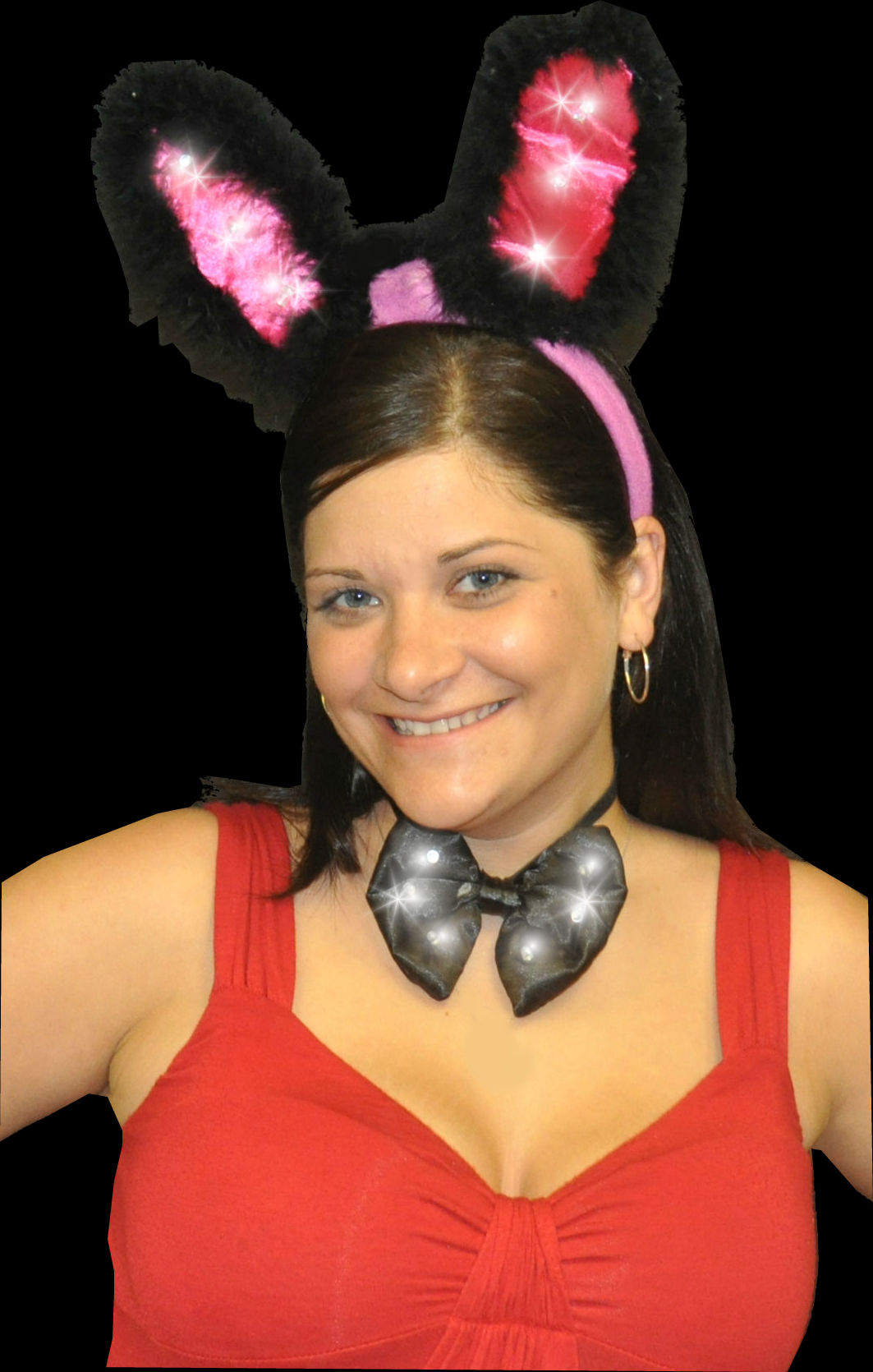 LED BUNNY EARS WITH BOW TIE (1 PIECE)