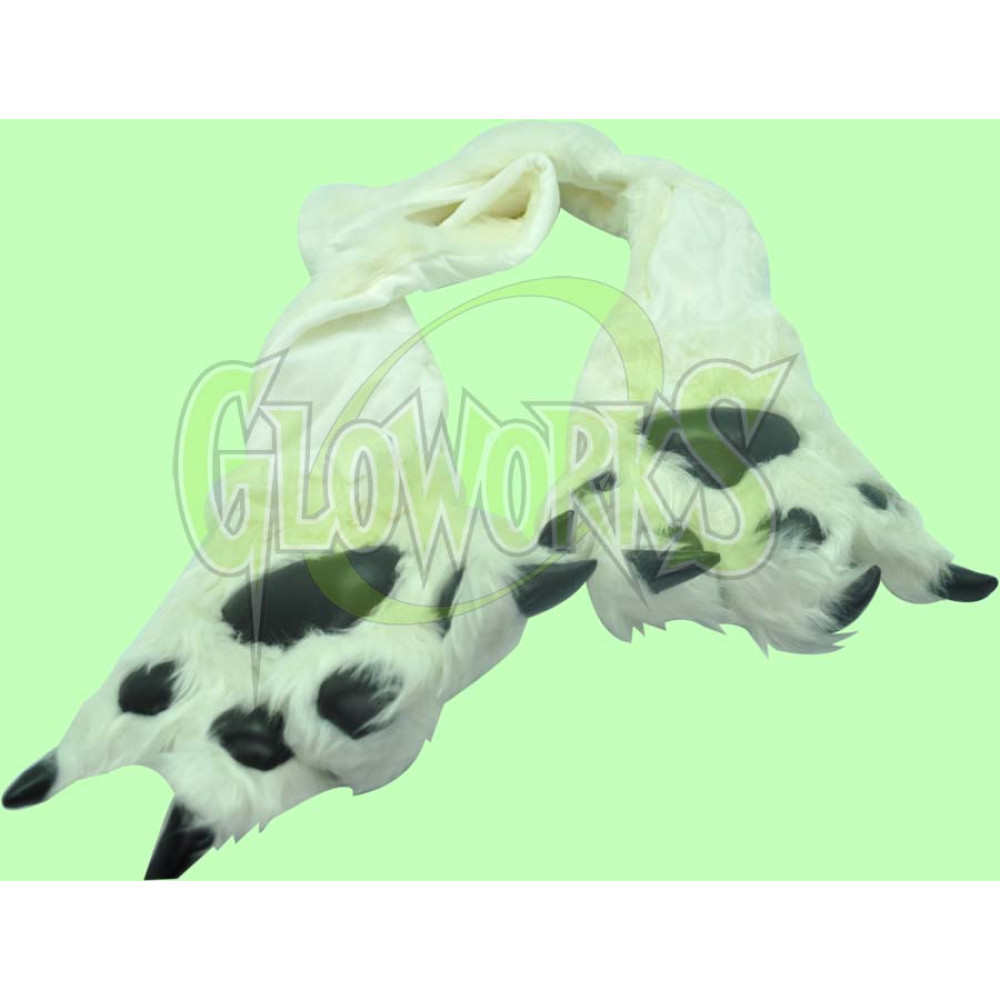 PLUS ANIMAL SCARF WITH LARGE PAWS - PANDA (1 PIECE)