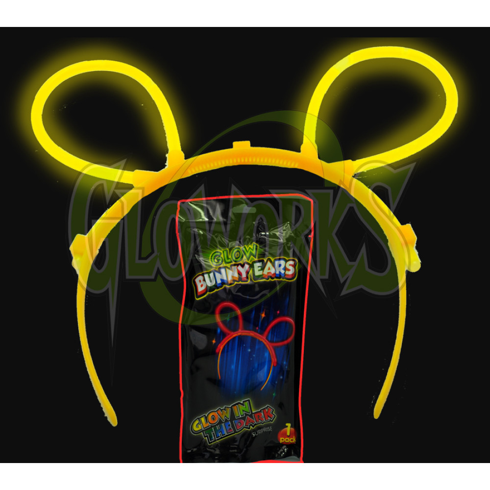 GLOW BUNNY EARS - ASSORTED COLORS (1 PIECE)