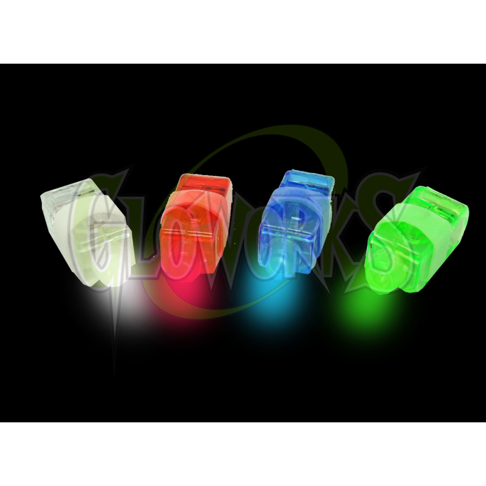 LED Finger Lights with Rubber Elastic Bands - Asst. Colors (1 CARD)