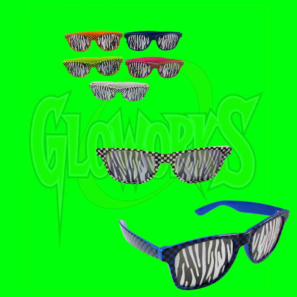 Animal Print Checkered Glasses - Asst. Colors (1 PIECE)