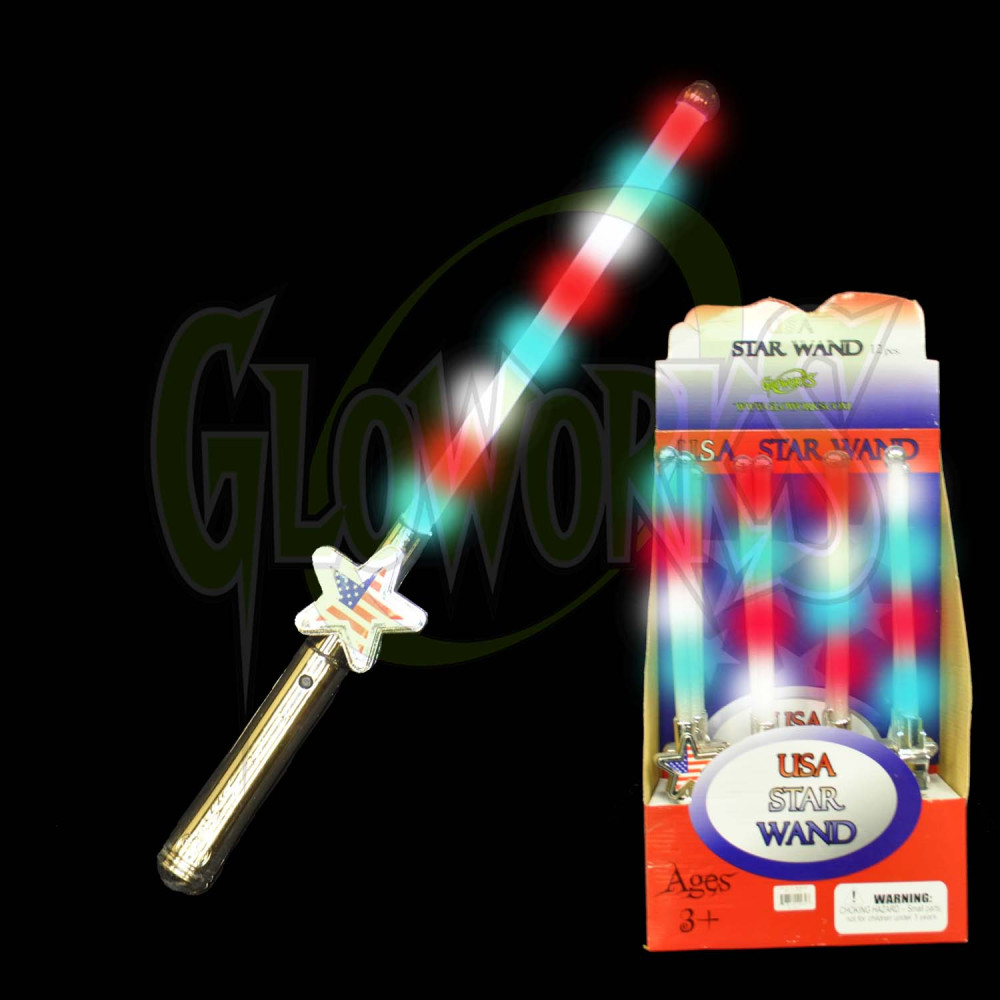 LED GLITTER USA WAND (1 PIECE)