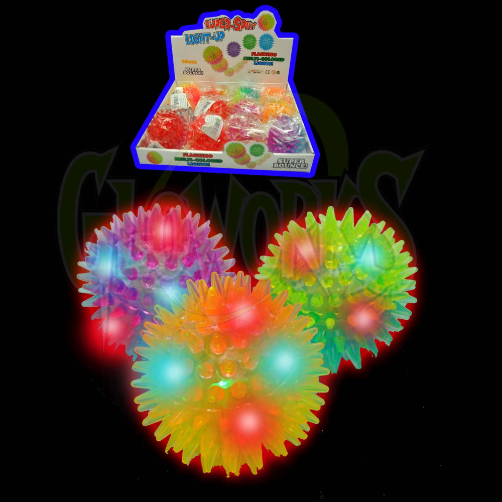 2" Flashing Bounce Two-Tone Spiky Ball - Asst. Colors (1 PIECE)