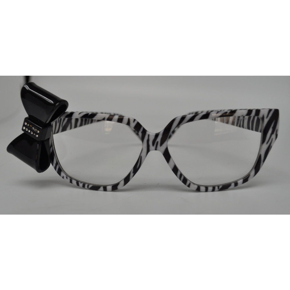 NON-FLASHING ZEBRA PRINT SUNGLASSES WITH BOW (1 PIECE)