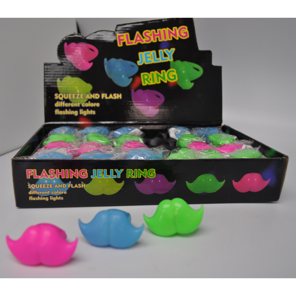 FLASHING SQUEEZE MUSTACHE RINGS (1 PIECE)
