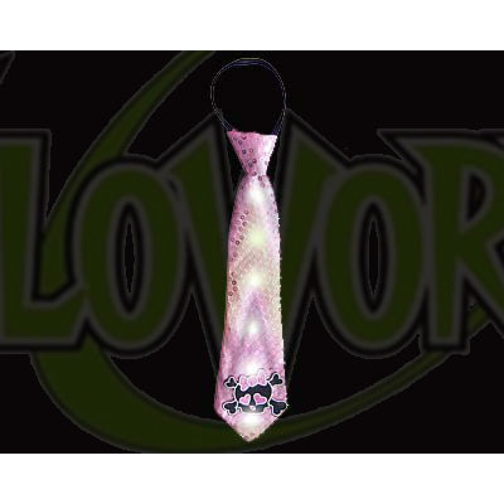 LIGHT UP SEQUIN NECKTIE WITH SKULL GIRL EMBLEM (1 PIECE)