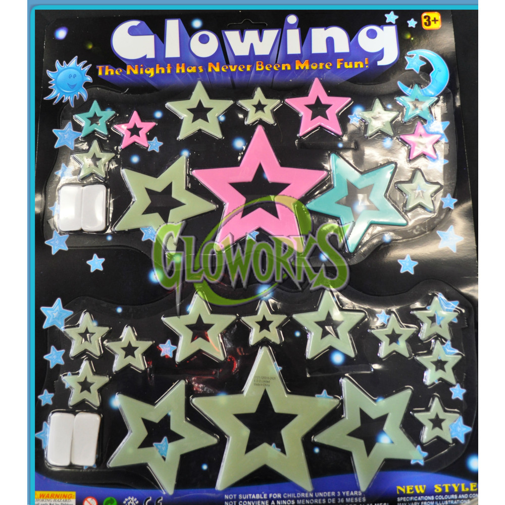 GLOW IN THE DARK STARS WITH ADHESIVE (1 PIECE)