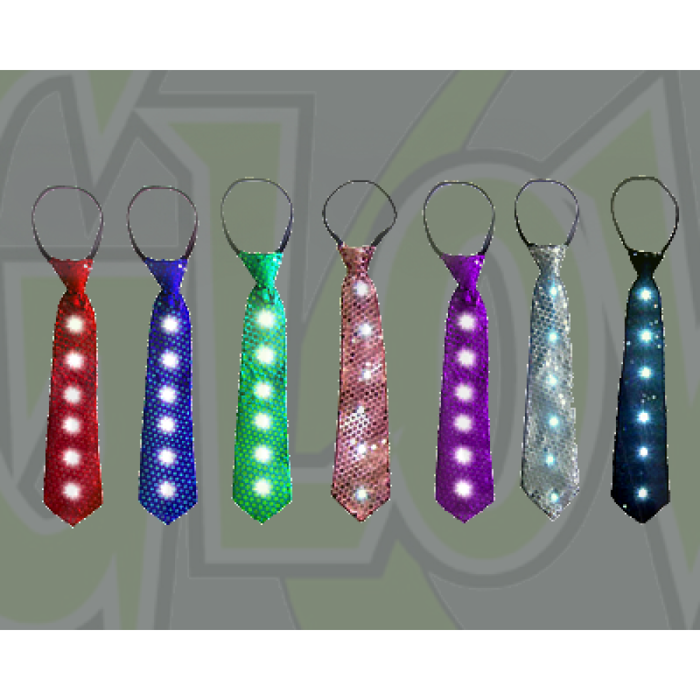 FLASHING SEQUIN NECK TIE ASSORTED COLORS (1 PIECE)