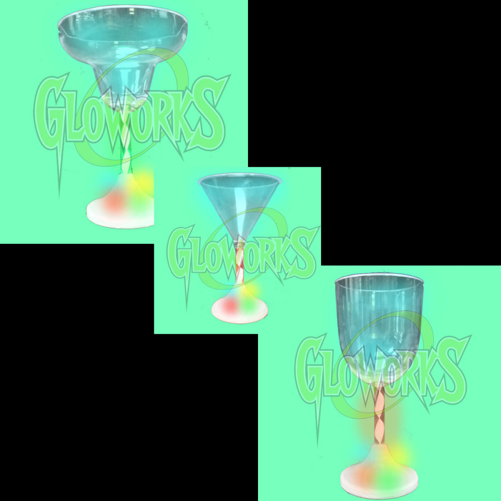 ASSORTED LIGHT UP STEMWARE GLASSES