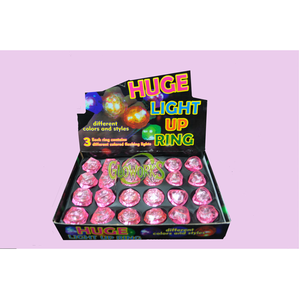 FLASHING PINK RING WITH WHITE LED'S (1 PIECE)