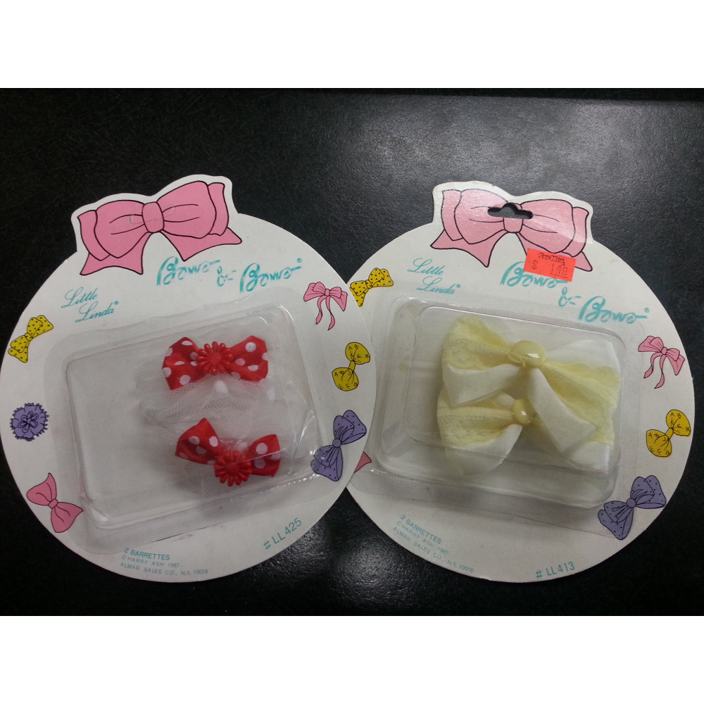 2 PACK OF BARRETTE BOWS ASSORTED COLORS AND STYLES (1 PIECE)