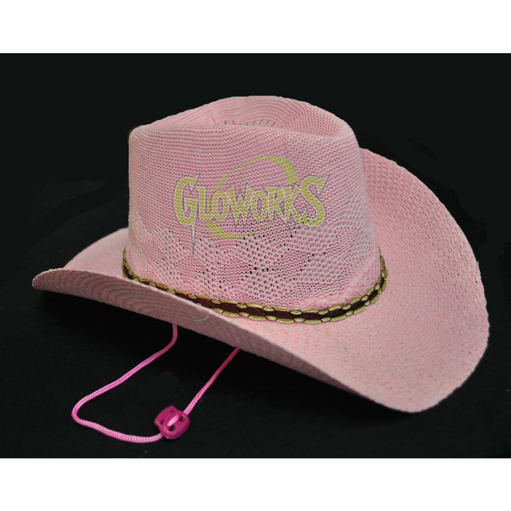 WOVEN COWBOY HAT- PINK NON-FLASHING (1 PIECE)