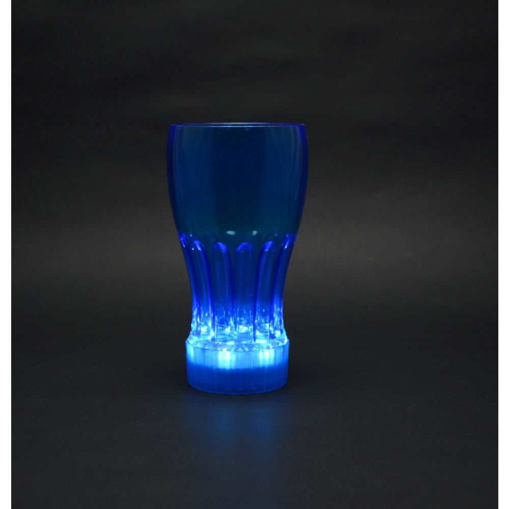 FLASHING 12 OZ NEON BLUE COLOR COKE GLASS (1 CASE/48 PIECES)