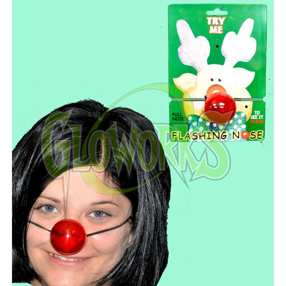 REINDEER LED RED NOSE (1 PIECE)