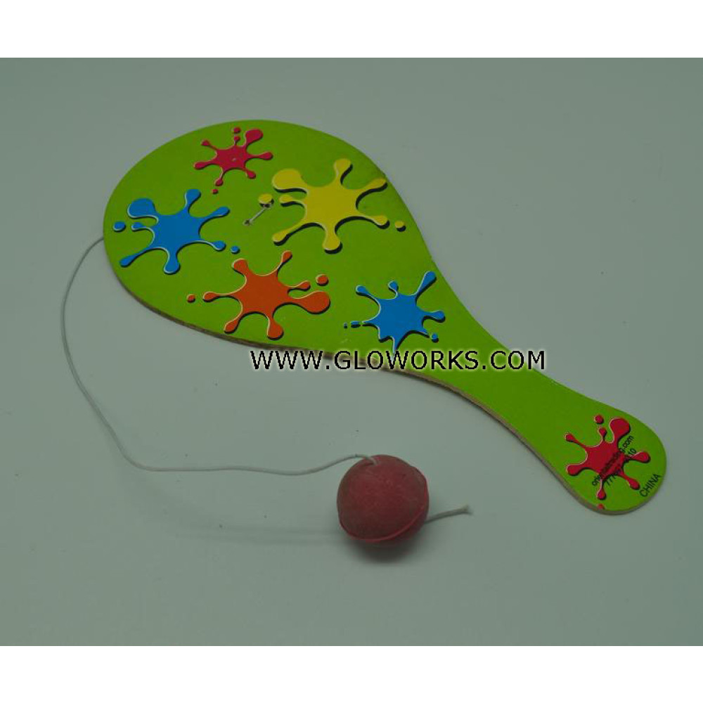 WOODEN NEON PADDLE BALL GAMES (1 PIECE)