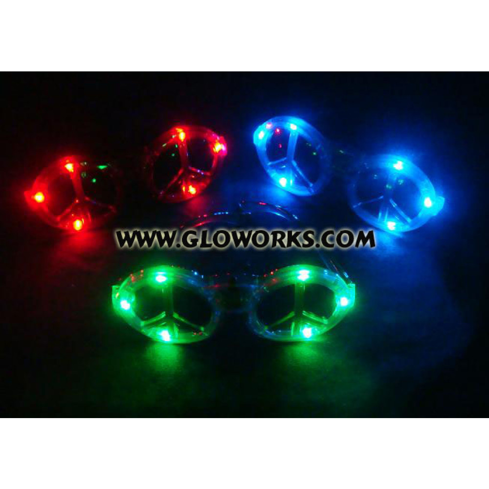 PEACE SIGN FLASHING SUNGLASSES (1 PIECE)