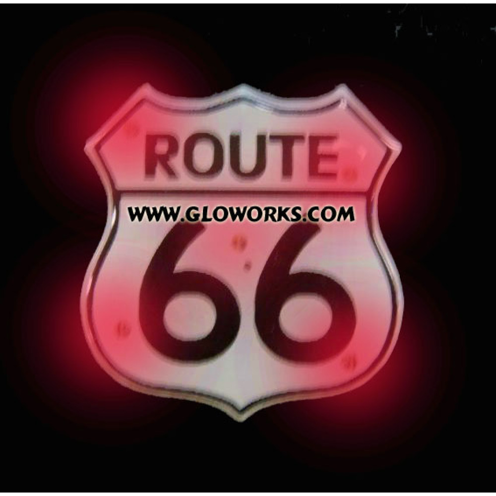 ROUTE 66 FLASHING MAGNETIC LED PIN 