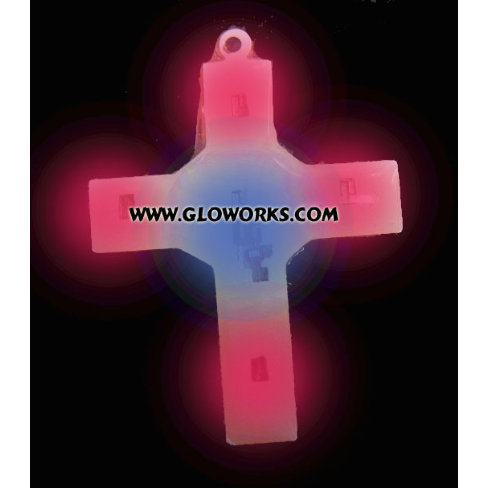 WHITE CROSS FLASHING MAGNETIC LED PIN 