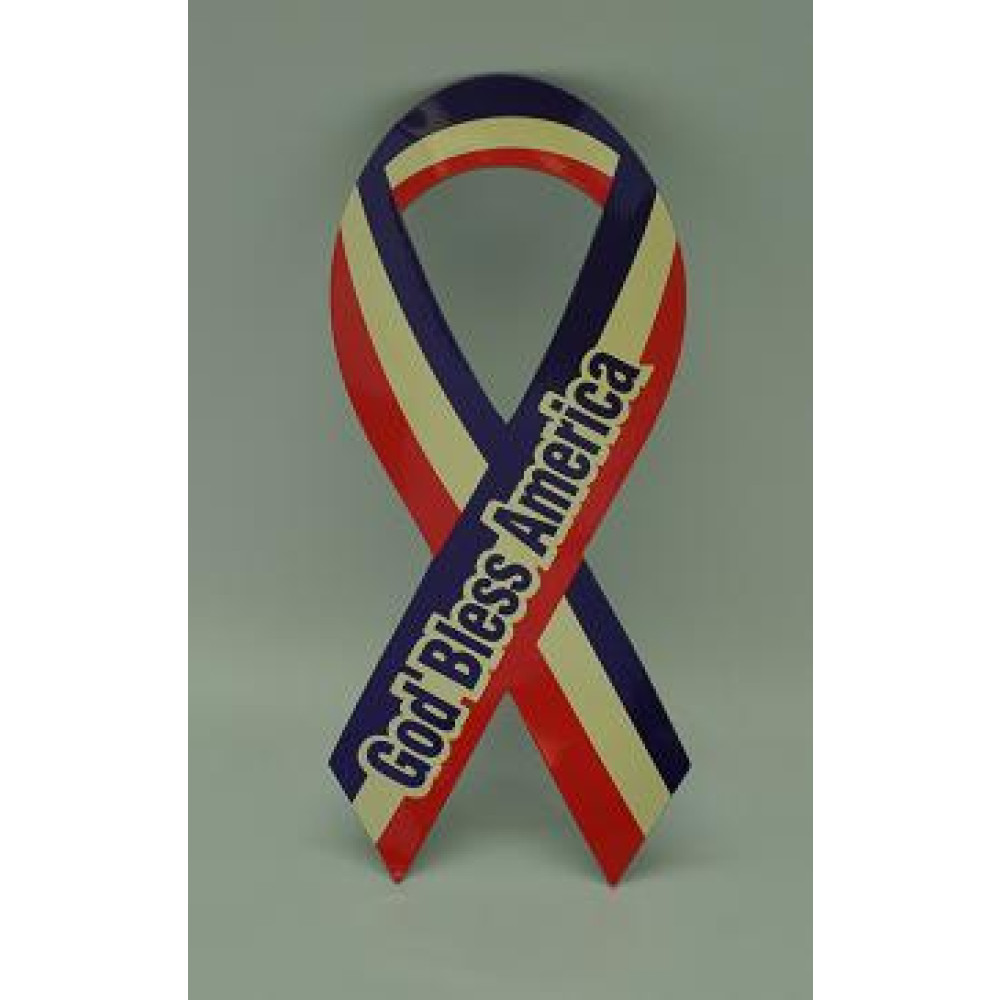 MAGNETIC RIBBONS - USA FLAG - GOD BLESS AMERICA (1 PIECE)
