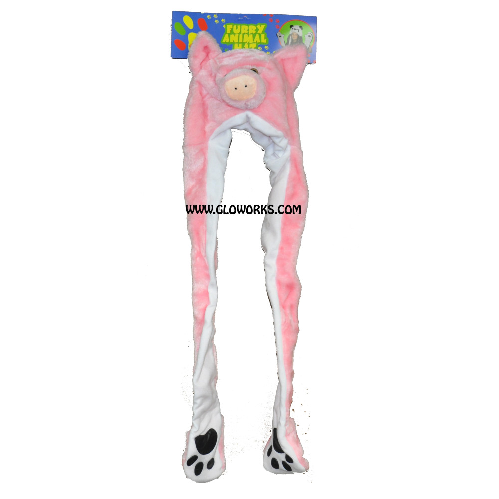 LONG DOUBLE SIDED ANIMAL HAT - PIG (1 PIECE)
