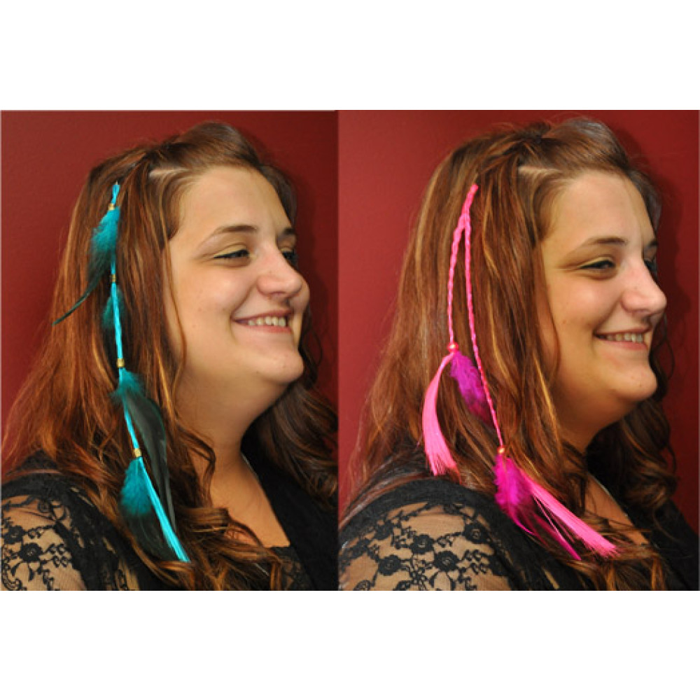 FEATHER HAIR EXTENSIONS (1 DOZEN)