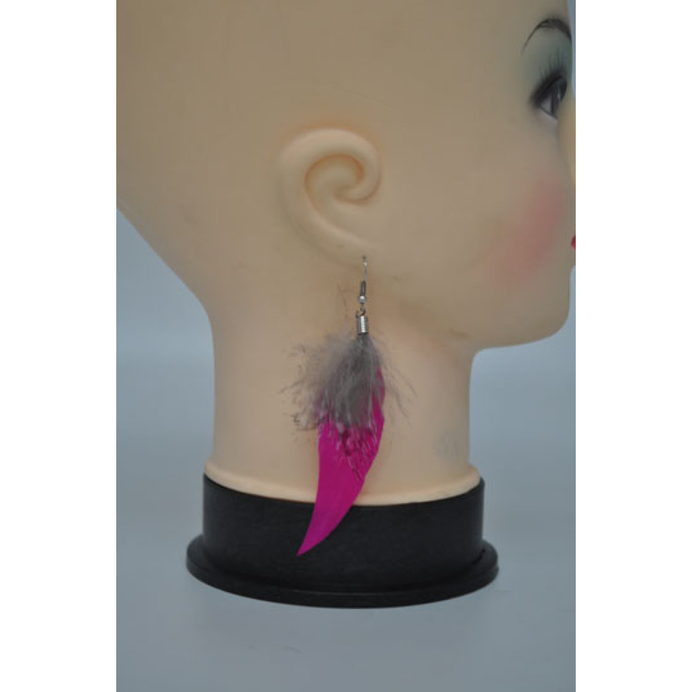 FEATHER EARRINGS - ASSORTED COLORS (1 DOZEN)