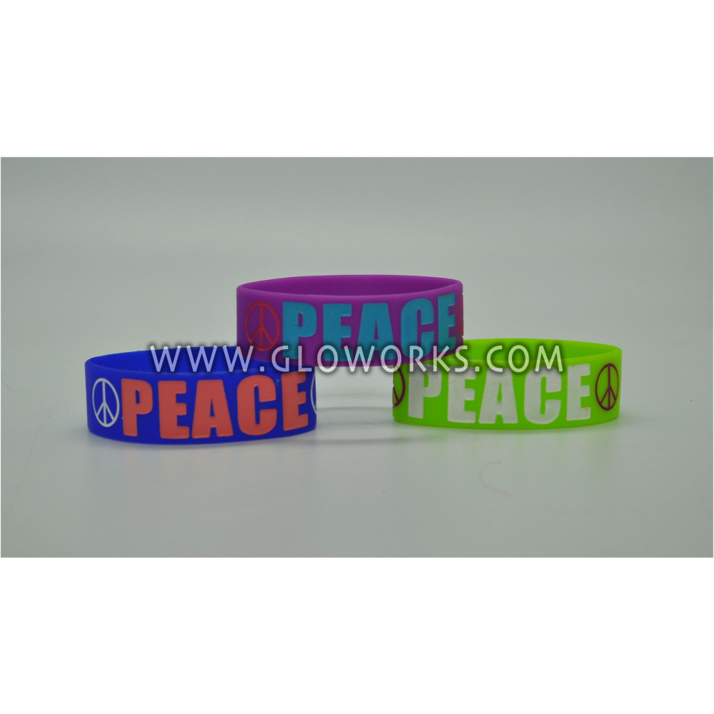 SILICONE BRACELETS - PEACE (1 DOZEN)
