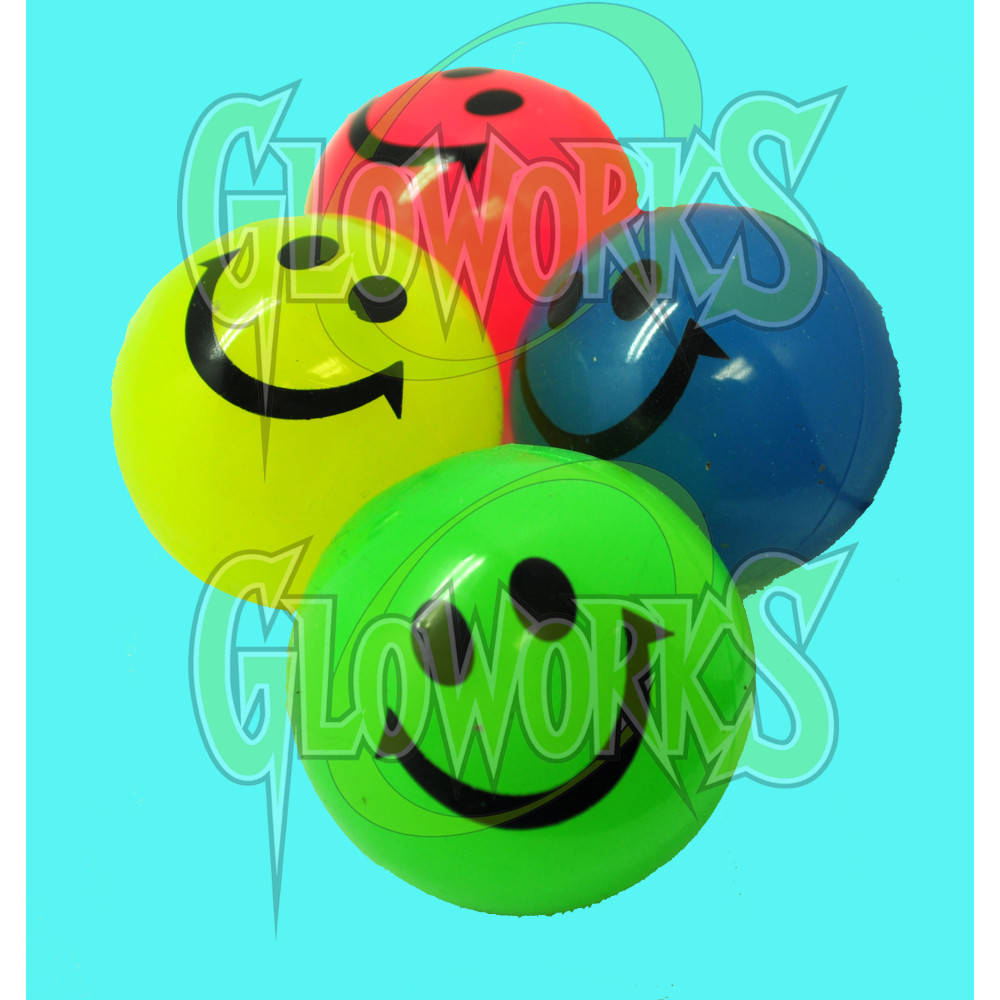 SMILEY FACE BOUNCY BALL - ASST. COLORS (1 PIECE)