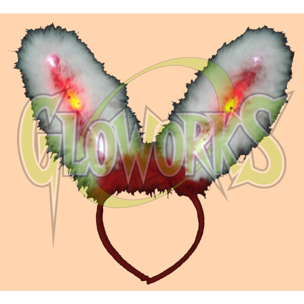LED BUNNY EARS - RED/WHITE (1 PIECE)