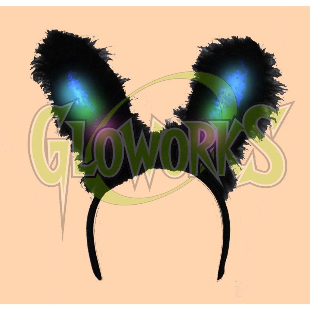 LED BUNNY EARS - BLACK (1 PIECE)