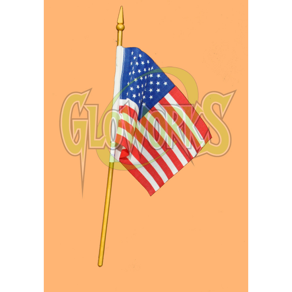 5" X 8" USA FLAG ON WOODEN STICK (1 PIECE)