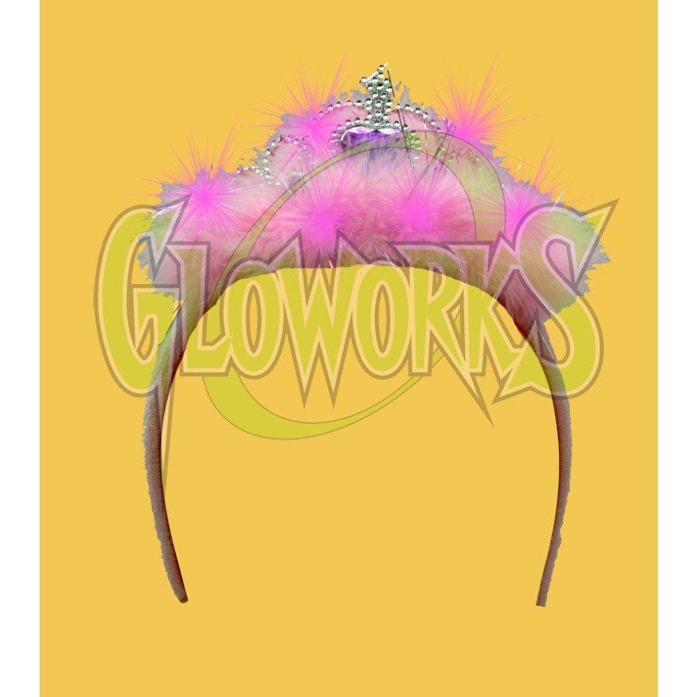 LED PINK FURRY TIARA (1 PIECE)