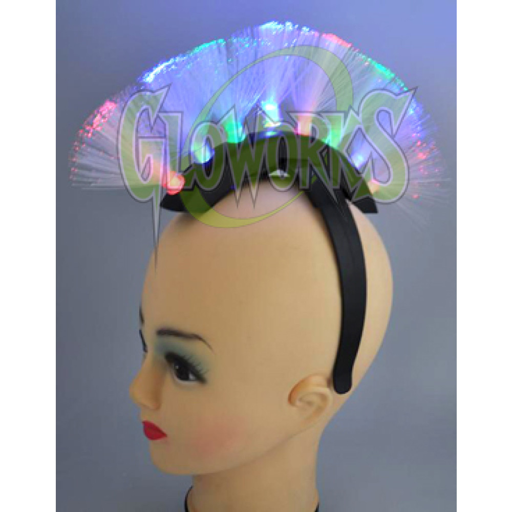 FLASHING MOHAWK HEADBAND - FIBER OPTIC TIPS (1 PIECE)