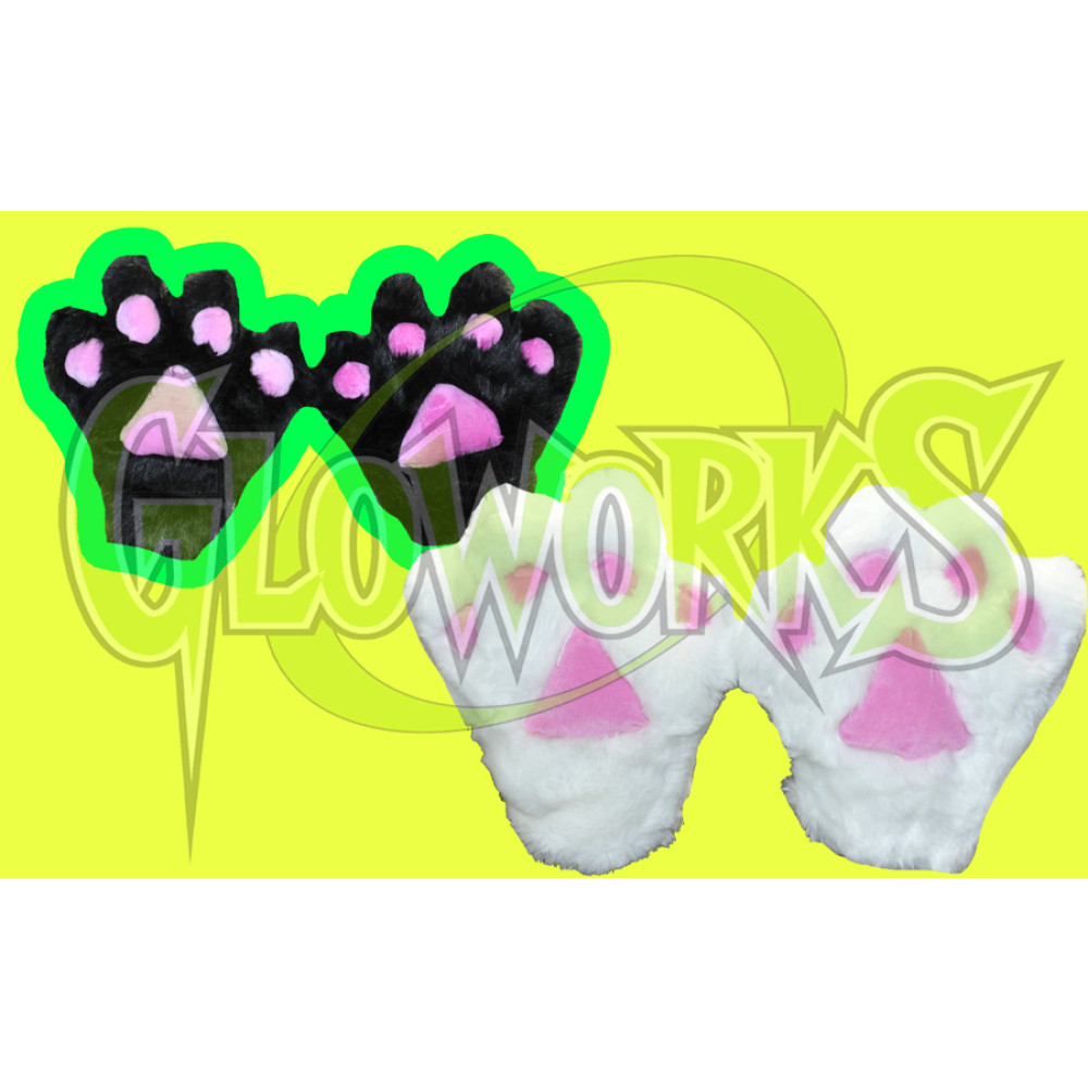 PLUSH ANIMAL PAW GLOVES - ASST. COLORS (1 PAIR)