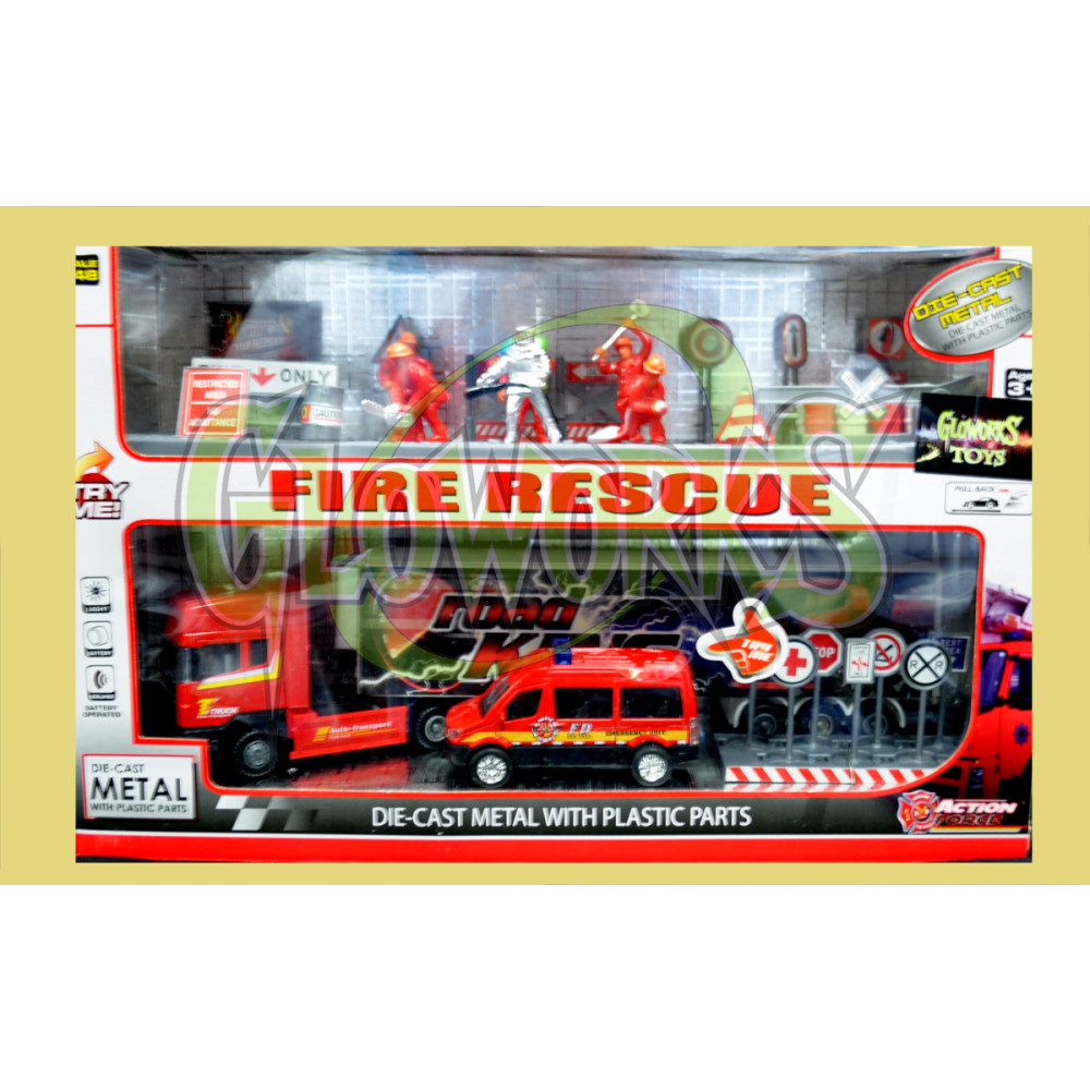 DIE CAST RESCUE SET WITH FIGHTERS (1 PIECE)