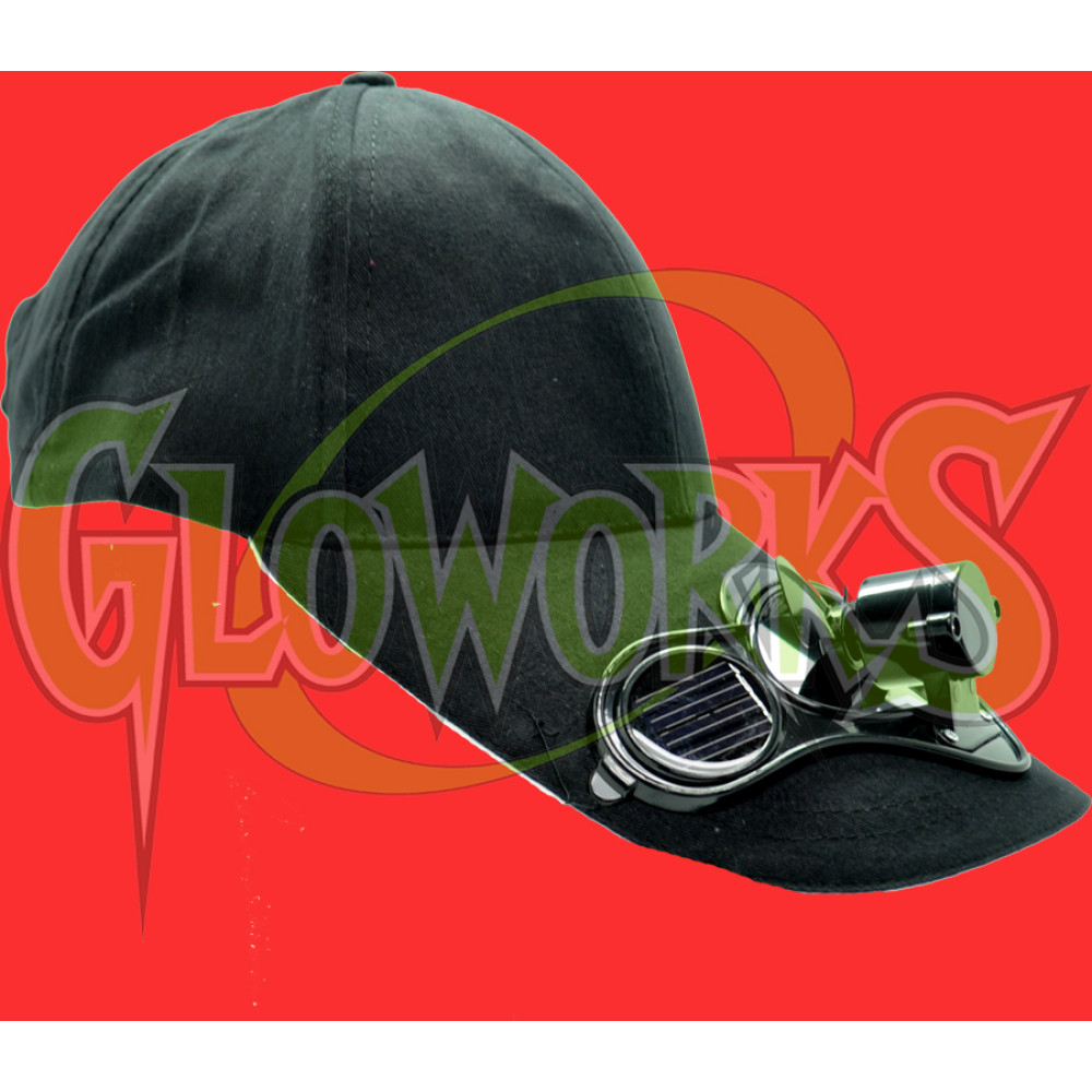 BLACK HAT WITH SOLAR POWERED FAN (1 PIECE)