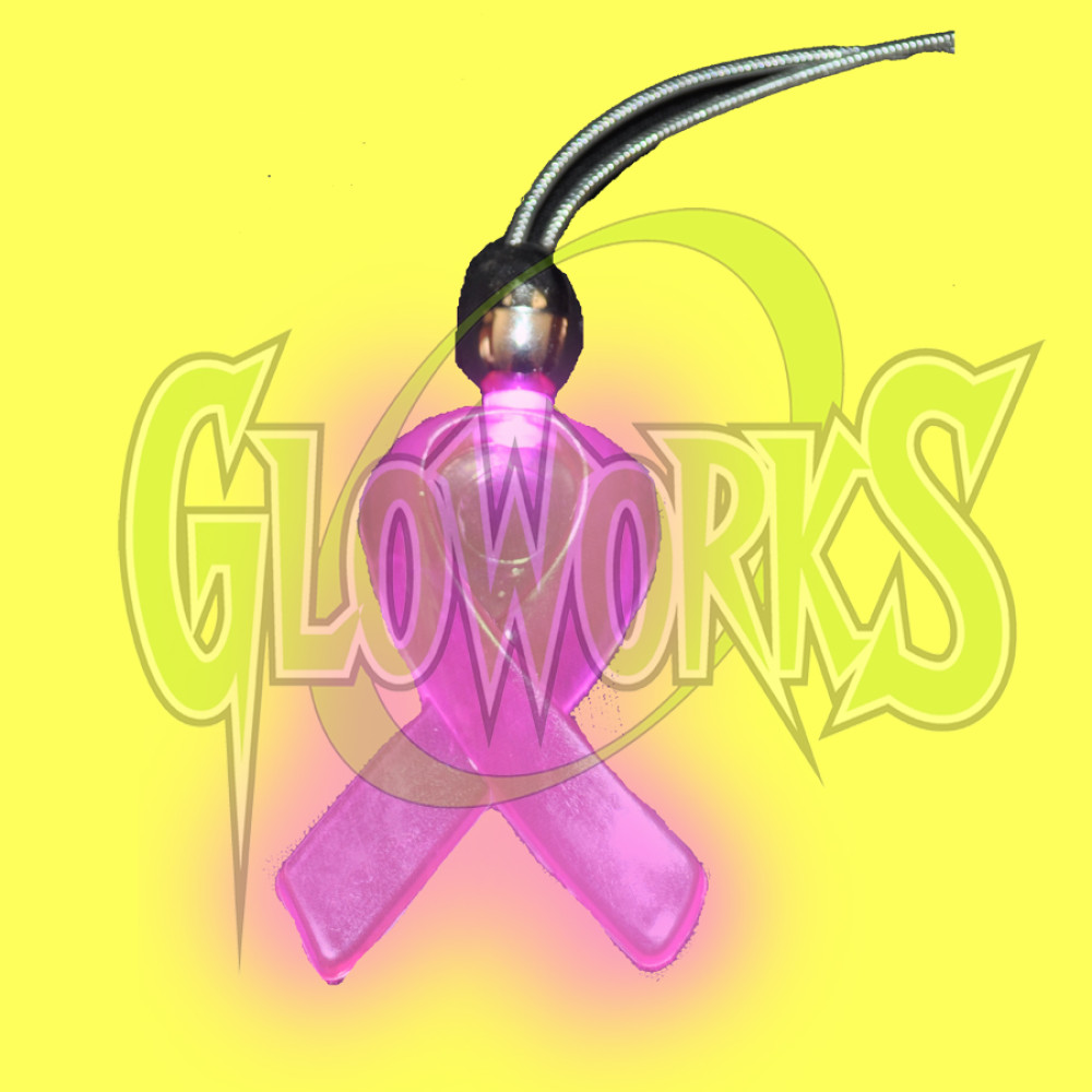 PINK RIBBON ACRYLIC LED NECKLACE (1 PIECE)
