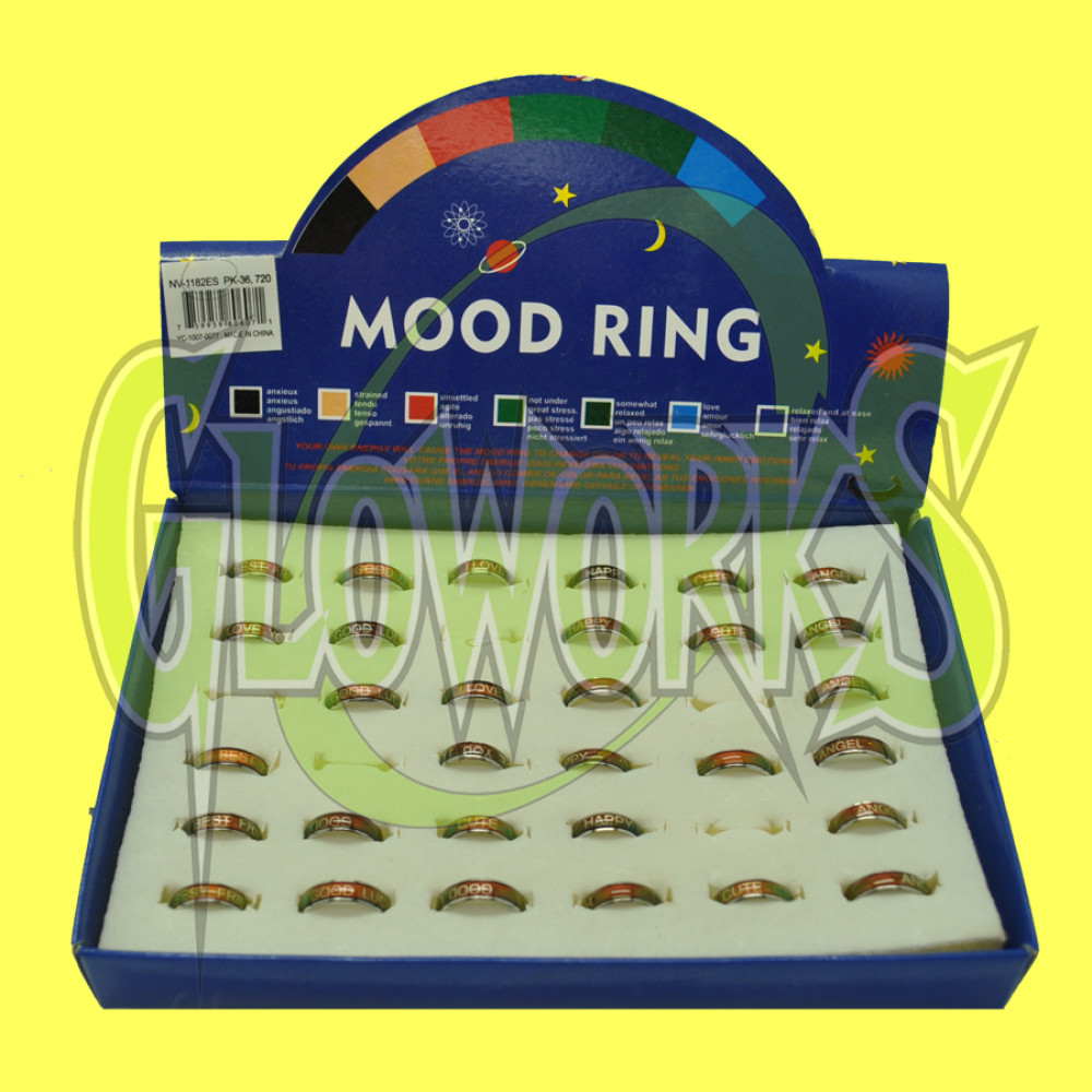 MOOD RINGS - ASSORTED SAYINGS 36/DISPLAY