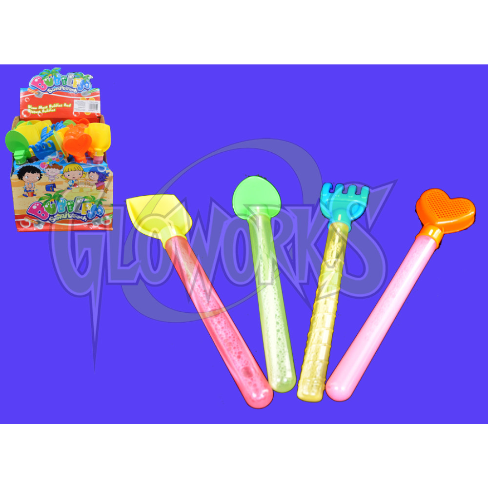 8" Beach Shovels with Bubble Blower in Handle - Assorted Shapes (1 PIECE)
