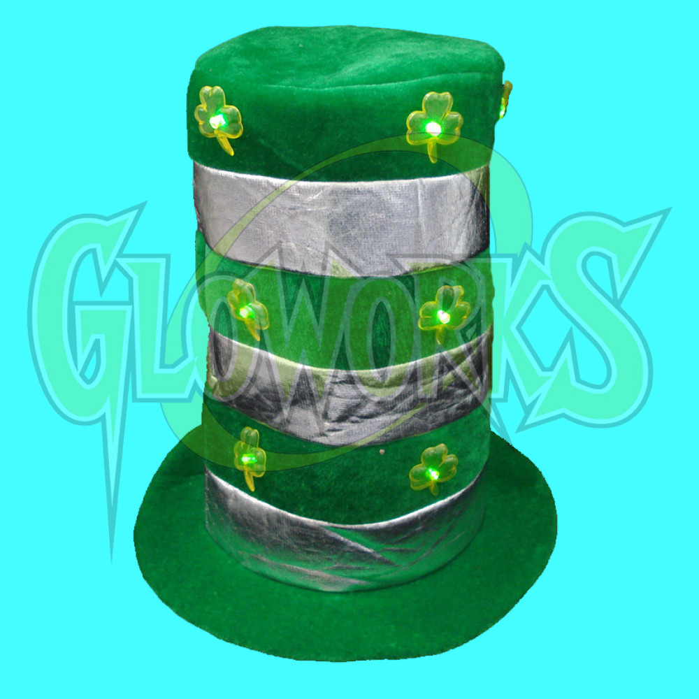 FLASHING ST. PATRICK'S DAY DAY BANDED STOVE TOP HAT (1 PIECE)