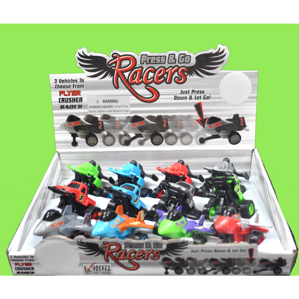 PRESS AND GO MINI RACERS (1 DOZEN)