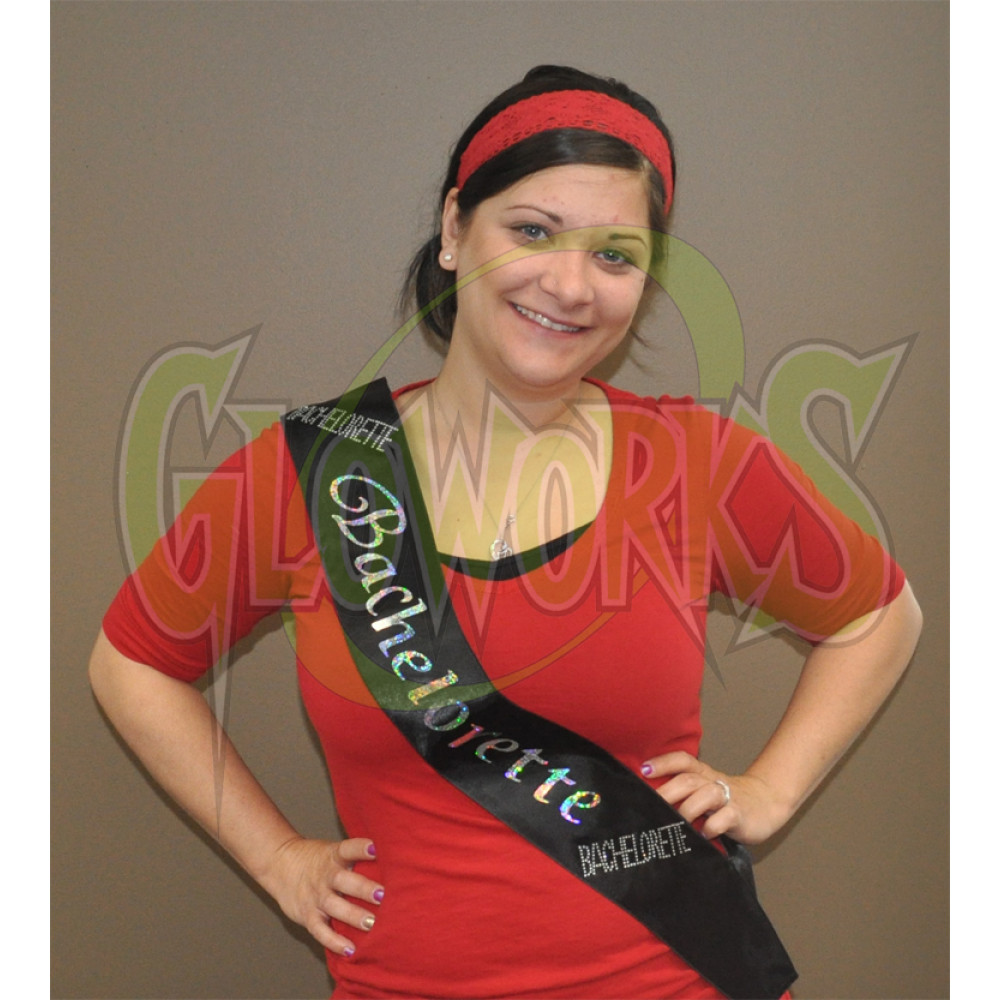 "Bachelorette" Non-Flash Black Sash (1 PIECE)