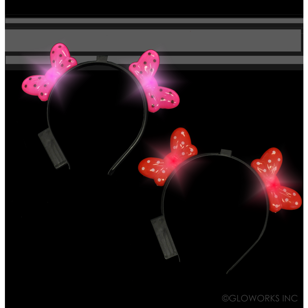 ASSORTED BOWTIE HEAD BAND WITH TWO BOWS  (1 PIECE)