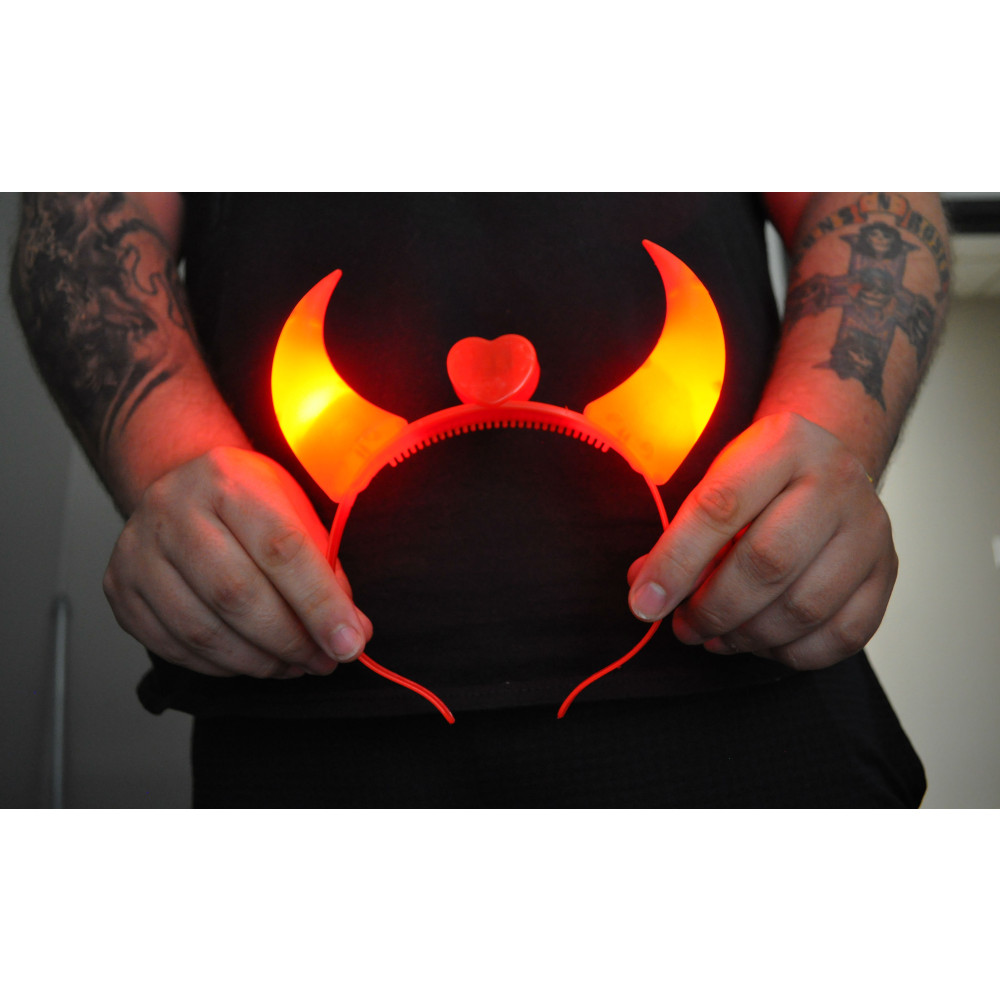LED DEVIL HORNS - RED (1 PIECE)