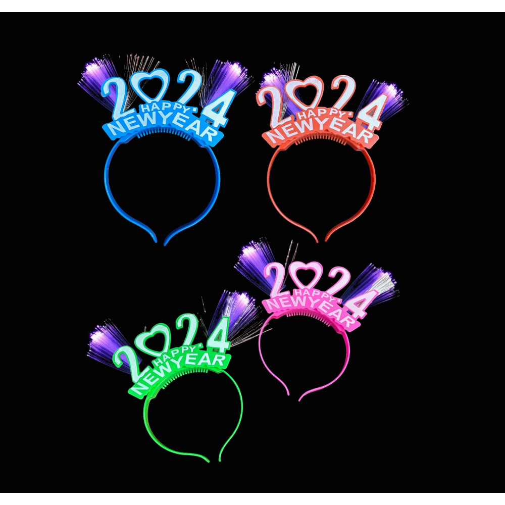 HAPPY NEW YEAR 2024 FIBER OPTIC LED BOPPERS (1 PIECE)