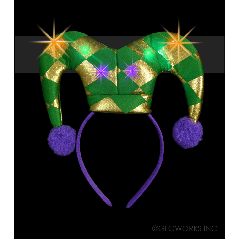 LED FLASHING JESTER HEADBAND (1 PIECE)