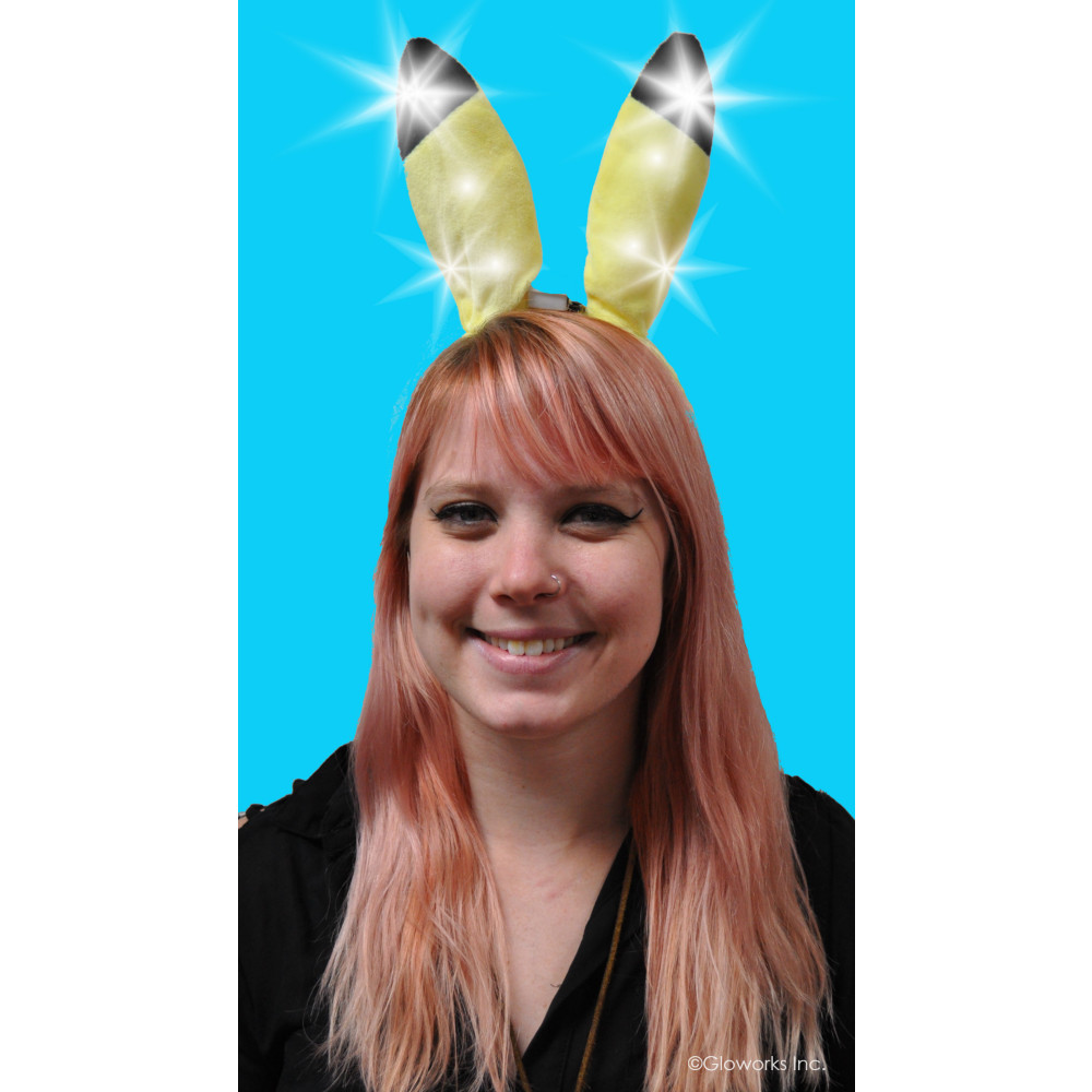 LED YELLOW CAT EARS (1 PIECE)