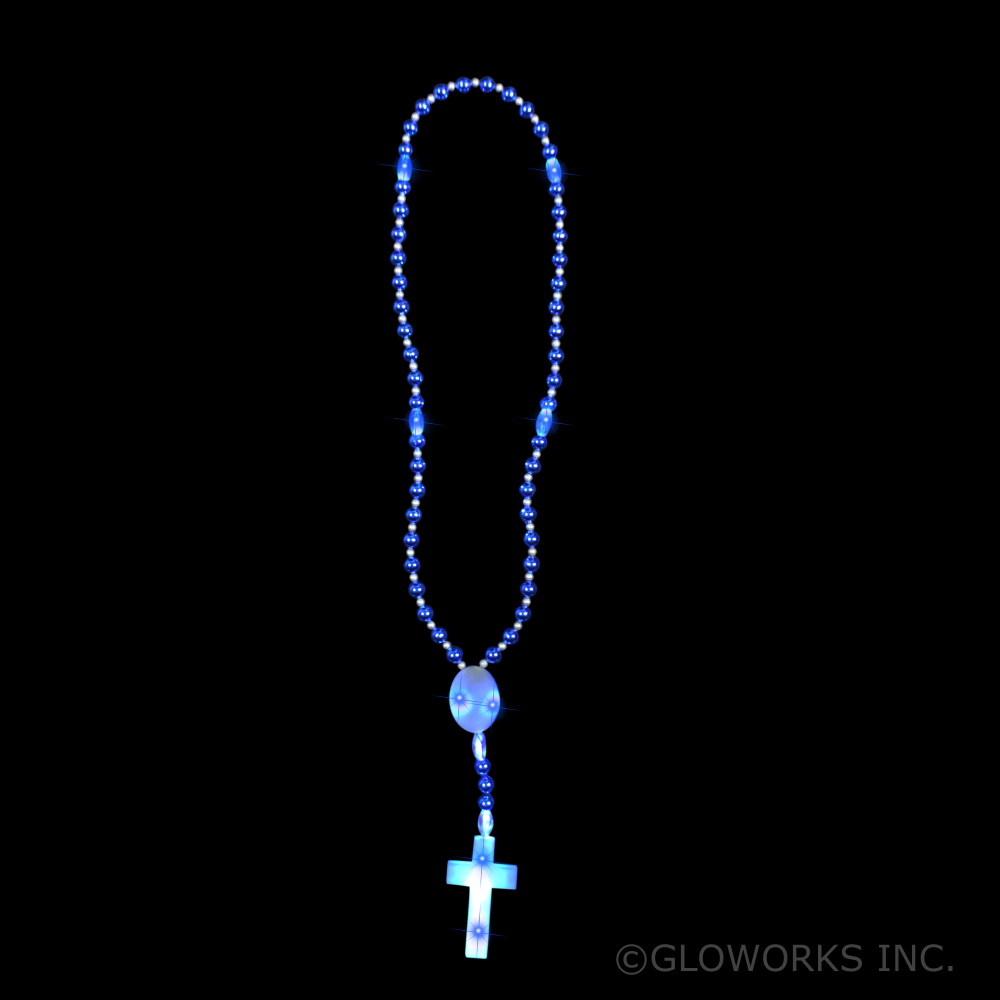 LED BEADED NECKLACE WITH CROSS (1 PIECE) 