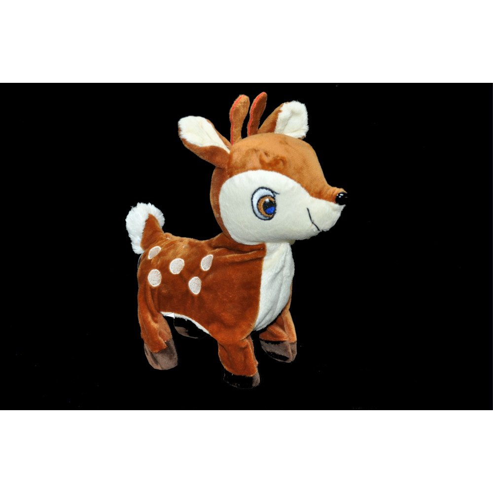 LARGE PLUSH WALKING DEER WITH LEASH AND MUSIC (1 PIECE)
